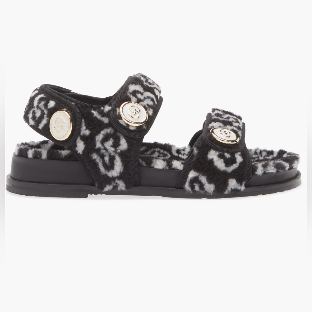NIB  SALVATORE FERRAGAMO Keita J Gal Genuine Shearling Sandal - Picture 5 of 11